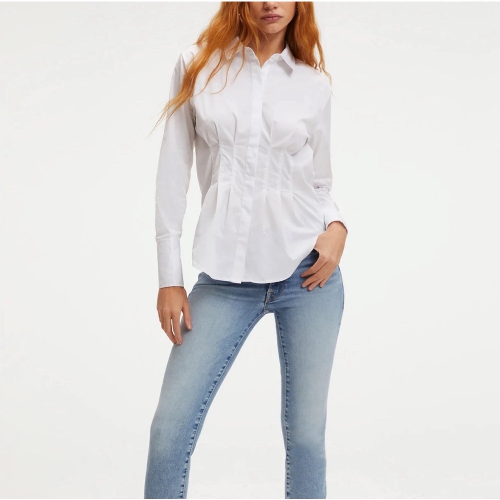 Good American White Button Down Shirt